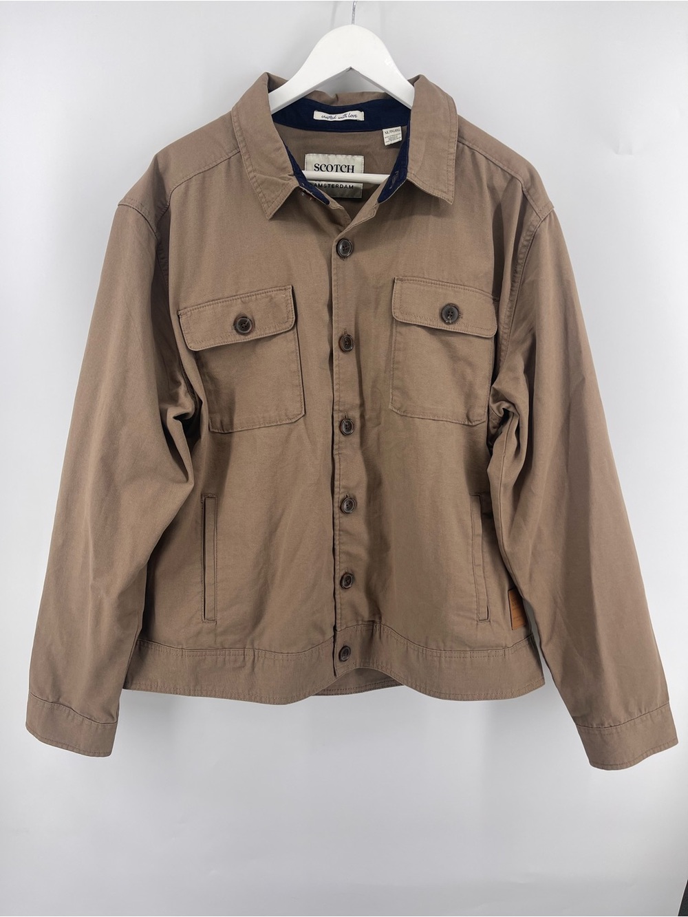 Scotch & Soda Tan Button Field Jacket Mens Size XL